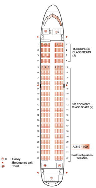 Airbus A319 100 Seating Chart