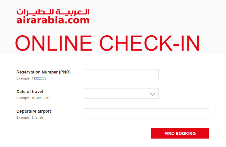 Air arabia online check in