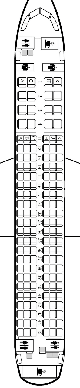 air astana A320 seat map